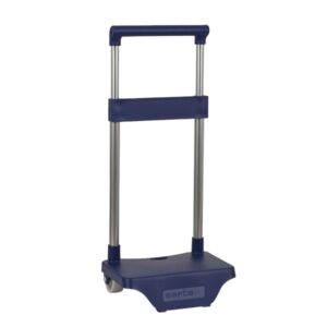 safta carro portamochilas sujecion universal material resistente ruedas de pvc 26x10x34cm color azul marino