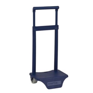safta carro portamochilas sujecion universal material resistente ruedas de pvc modelo patentado 22x10x27cm color azul marino