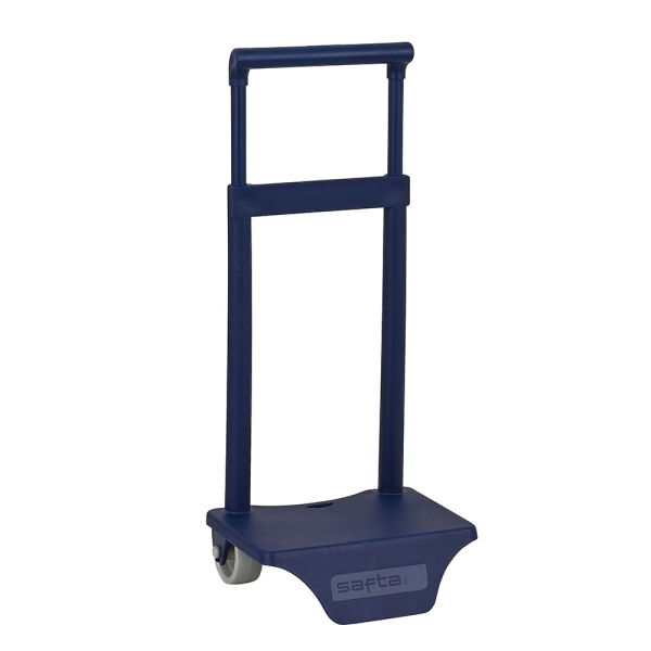safta carro portamochilas sujecion universal material resistente ruedas de pvc modelo patentado 22x10x27cm color azul marino