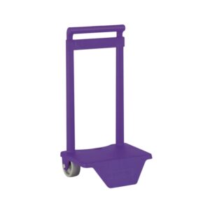 safta carro portamochilas sujecion universal material resistente ruedas de pvc modelo patentado 22x10x27cm color morado