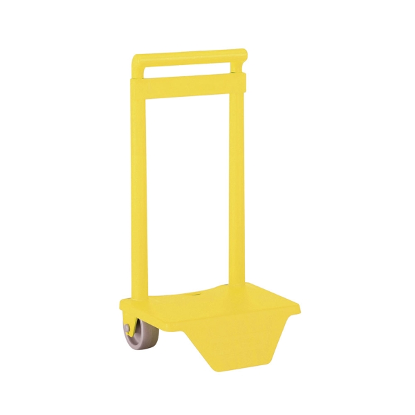 safta carro portamochilas sujecion universal material resistente ruedas de pvc 18x16x35cm color amarillo