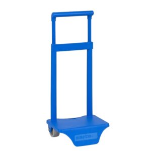 safta carro portamochilas sujecion universal material resistente de polipropileno ruedas de pvc silenciosas 18x16x35cm color azul