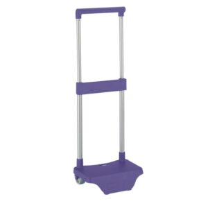 safta carro portamochilas sujecion universal material resistente ruedas de pvc modelo patentado 26x10x34cm color violeta