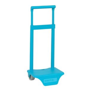 safta carro portamochilas sujecion universal material resistente ruedas de pvc modelo patentado 22x10x27cm color turquesa