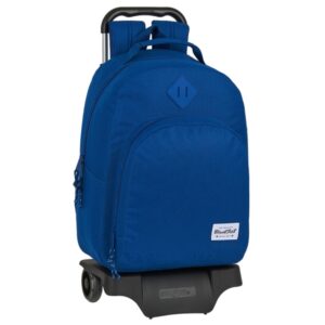 safta blackfit8 oxford mochila con carro bolsillo frontal tirador doble hombreras ergonomicas asa forrada mochila extraible ruedas de goma 320x150x420mm color azul oscuro