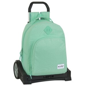 safta blackfit8 mochila con carro tirador doble hombreras ergonomicas mochila extraible ruedas antivibracion 320x150x420mm color turquesa