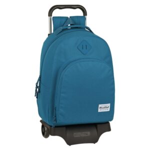 safta blackfit8 egeo mochila con carro bolsillo frontal tirador doble hombreras ergonomicas carro resistente de polipropileno ruedas de goma 20.1l 320x150x420mm color azul