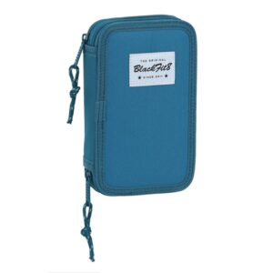 safta blackfit8 egeo plumier de 2 pisos 28 piezas 1l goma lapiz boligrafo sacapuntas 10 colores 14 rotuladores 125x40x195mm color azul