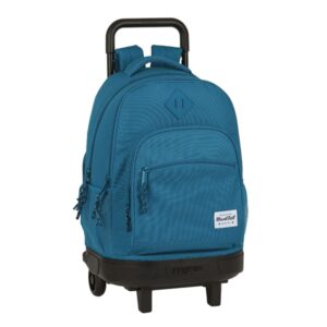 safta blackfit8 egeo mochila con carro extraible portabotellas doble cremallera hombreras acolchadas asa acolchada faldon cubre ruedas tarjeta id base reforzada color azul