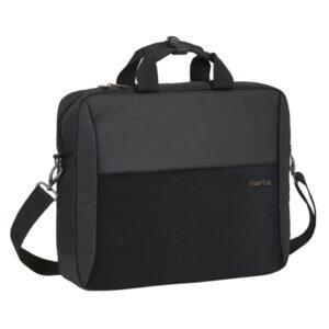 safta business maletin para portatil hasta 15.6" doble tirador conector usb bolsillo oculto bandolera ajustable asas forradas cinta para maletas 12.15 l 410x90x330mm color negro