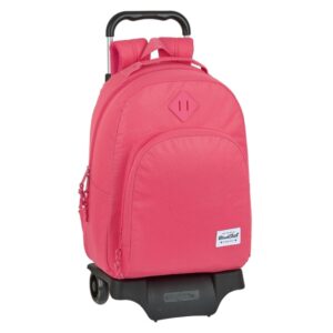 safta blackfit8 fresa mochila con carro bolsillo frontal doble tirador en cremallera hombreras ergonomicas asa forrada mochila extraible ruedas de goma 320x150x420mm color rosa