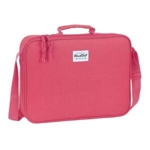 safta blackfit8 fresa maletin con cremallera bandolera ajustable asa forrada doble tirador cremallera fondo interior semirigido 6l 380x60x280mm color rosa