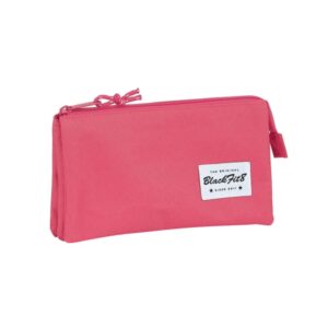safta blackfit8 fresa portatodo 3 compartimentos con cremalleras bolsillo interior 0.6l 220x30x120mm color rosa