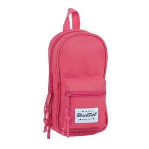 safta blackfit8 fresa plumier mochila 33 piezas goma lapiz tijeras sacapuntas boligrafos fluorescentes regla 12 rotuladores 12 colores 120x50x230mm color rosa