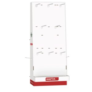 safta expositor vacio con 10 ganchos estructura robusta 650x280x1580mm color blanco