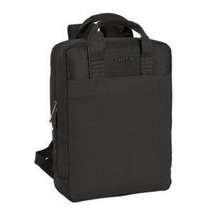 safta business mochila para portatil hasta 13.3" bolsillo interior conector usb espalda y hombreras acolchadas cintas ajustables cinta para maleta asa superior color negro