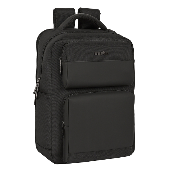 safta business mochila para portatil hasta 15.6" conector usb bolsillo portabotellas bolsillo antirrobo bolsillos frontales acolchado hombreras acolchadas y transpirable color negro