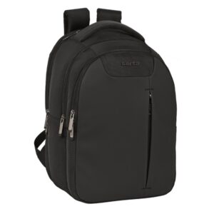 safta business mochila para portatil hasta 15.6" conector usb portabotellas antirrobo organizador tirador doble color negro