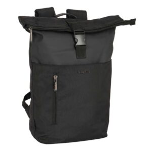 safta business mochila para portatil hasta 15.6" interior acolchado cinta para maletas asa forrada hombreras ergonomicas color negro