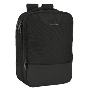 safta business mochila para portatil hasta 15.6" conector usb ergonomico organizador bolsillo lateral cinta para maleta interior acolchado color negro