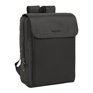 safta business mochila para portatil hasta 13.3" cierre doble conector usb rejilla transpirable cinta para maleta asa superior 13.6l 290x120x390mm color gris oscuro