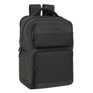 safta business mochila para portatil hasta 15.6" conector usb portabotellas bolsillos frontales tirador doble compatible con maleta 310x130x440mm color gris oscuro