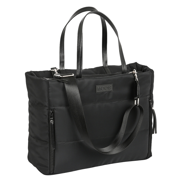 safta moos capsula maletin para portatil hasta 14.1" cremallera interior acolchado bolsillo interior bolsillos frontales hombrera ajustable 28.46l 400x170x310mm color negro