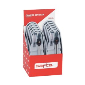 safta expositor con 10 compases ergonomico incluye minas ligero y portatil 105x100x140mm colores surtidos