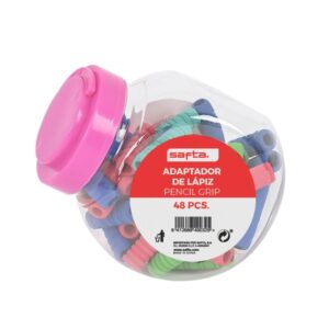 safta pack de 48 adaptadores material suave apto para ambas manos reduce fatiga compatible con lapices y boligrafos colores surtidos