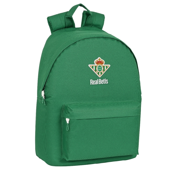 safta real betis balompie mochila para portatil hasta 14.1" bolsillo para tablet bolsillo frontal bolsillo trasero tirador doble hombreras ergonomicas 310x160x410mm color verde