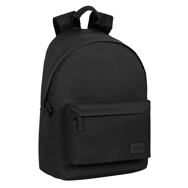 safta basic mochila para portatil hasta 14.1" bolsillo para tablet tirador doble hombreras ergonomicas espalda acolchada y transpirable asa de mano forrada 20l 310x160x410mm color negro
