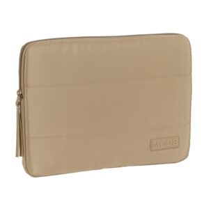 safta moos capsula camel funda para portatil hasta 14" alojamiento acolchado 1.7l proteccion contra golpes 340x20x250mm color arena