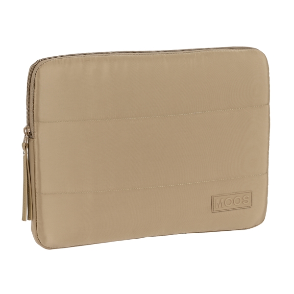 safta moos capsula camel funda para portatil hasta 14" alojamiento acolchado 1.7l proteccion contra golpes 340x20x250mm color arena