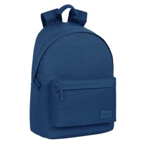 safta basic mochila para portatil hasta 14.1" bolsillo para tablet bolsillo frontal tirador doble hombreras ergonomicas espalda transpirable 20l 310x160x410mm color azul marino