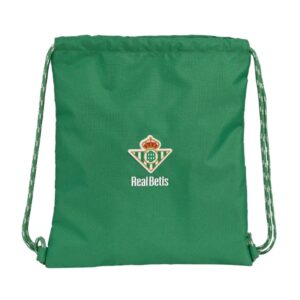 safta real betis balompie saco plano bolsillo interior con cremallera cierre con cordones material reciclado 5l ligero y resistente ideal para uso diario 350x10x400mm color verde