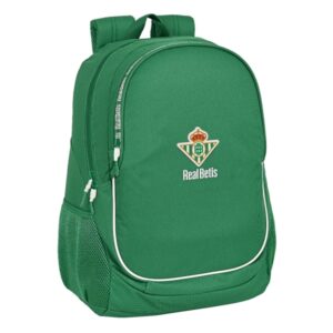 safta real betis balompie mochila adaptable a carro portabotellas dos compartimentos grandes tirador doble hombreras ergonomicas asa de mano 23l 320x160x440mm color verde