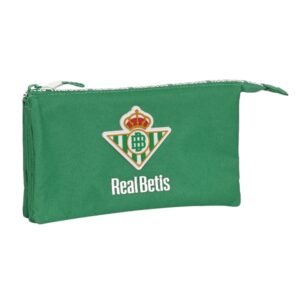 safta real betis balompie portatodo 3 compartimentos con cremalleras bolsillo interior 0.6l 220x30x120mm color verde