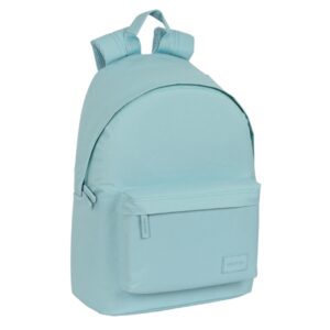 safta basic mochila para portatil hasta 14.1" bolsillo para tablet organizador de objetos doble tirador hombreras ergonomicas asa superior 20l 310x160x410mm color turquesa