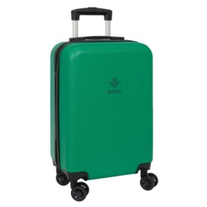 safta real betis balompie maleta trolley de cabina 20” cierre con candado interior forrado bolsillo de red ruedas 360º asa extensible material abs y pc 40.1 l 345x200x550mm color verde