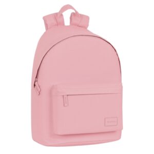 safta basic mochila para portatil hasta 14.1" bolsillo para tablet bolsillo frontal bolsillo trasero tirador doble hombreras ergonomicas 20l 310x160x410mm color rosa