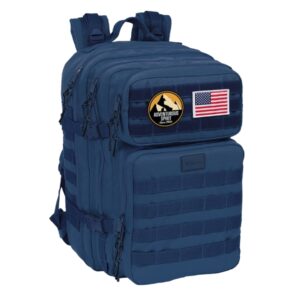 safta basic mochila para portatil hasta 15.6" bolsillo interior cremalleras bidireccionales bolsillos frontales hombreras y respaldo acolchados 300x230x480mm color azul marino