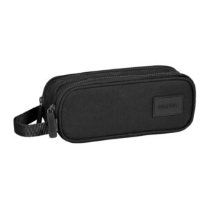 safta basic portatodo 2 compartimentos con cremalleras asa lateral 1l 210x60x80mm color negro