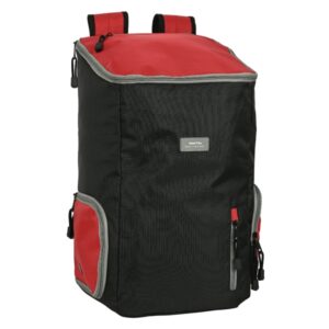 safta mochila multideporte compartimento para portatil hasta 13.3" bolsillos internos de red bolsillo lateral impermeable tiradores dobles 30.8l 280x220x500mm color negro y rojo
