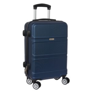 safta travel maleta trolley de cabina 20” material resistente abs y pc cierre con candado interior forrado y bolsillos ruedas giratorias 360° 40.1l 345x200x550mm color azul marino