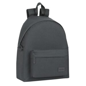 safta basic mochila bolsillo frontal hombreras acolchadas espalda ergonomica doble tirador en cremallera asa superior 18l 330x150x420mm color gris