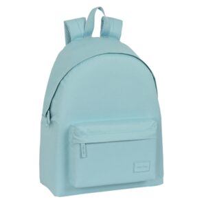 safta basic mochila bolsillo frontal hombreras acolchadas doble tirador en cremallera asa superior 18l 330x150x420mm color turquesa