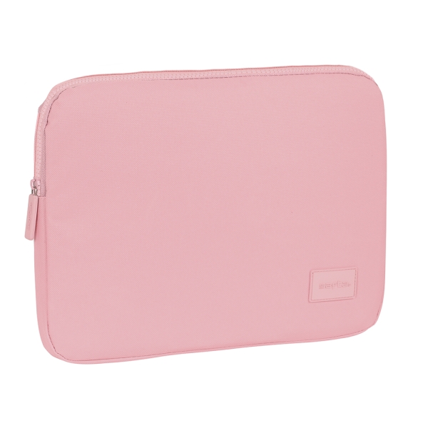 safta basic funda para portatil hasta 14" alojamiento acolchado 1.7l 340x20x250mm color rosa