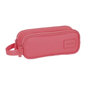 safta basic portatodo 2 compartimentos con cremalleras asa lateral 1l 210x60x80mm color rosa