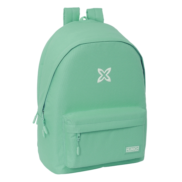 safta munich basicos mochila para portatil hasta 15.6" conector usb base acolchada bolsillo frontal hombreras ergonomicas asa superior 24.55l 310x180x440mm color turquesa
