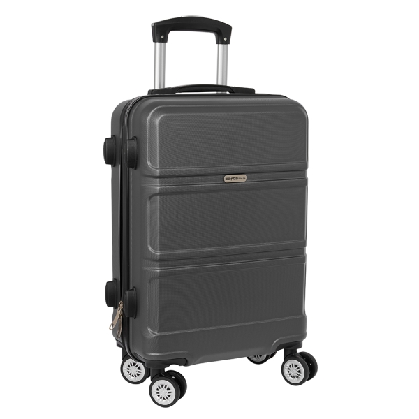 safta travel maleta trolley de cabina 20” cierre con candado interior forrado cintas con pvc ruedas giratorias asa extensible 40.1 l 345x200x550mm color gris oscuro